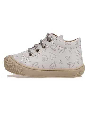 Naturino Leder-Lauflernschuhe "Cocoon" in Weiß/ Silber
