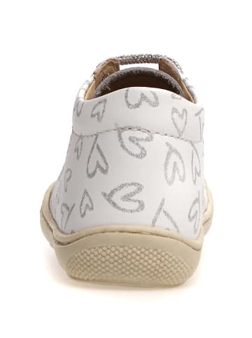 Naturino Leder-Lauflernschuhe "Cocoon" in Weiß/ Silber