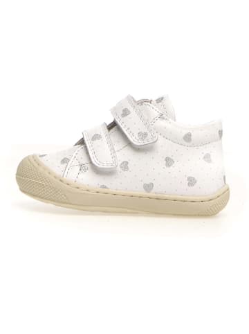 Naturino Leder-Lauflernschuhe "Cocoon" in Weiß/ Silber