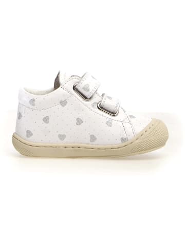 Naturino Leder-Lauflernschuhe "Cocoon" in Weiß/ Silber