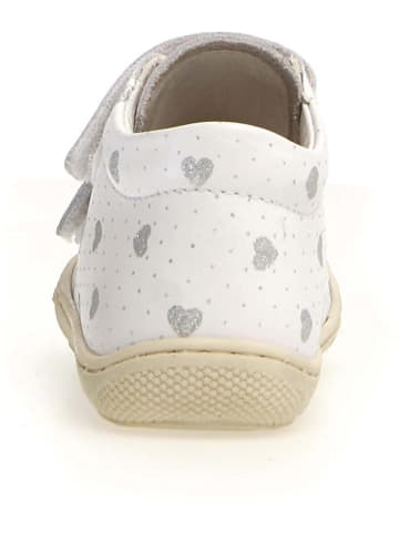 Naturino Leder-Lauflernschuhe "Cocoon" in Weiß/ Silber
