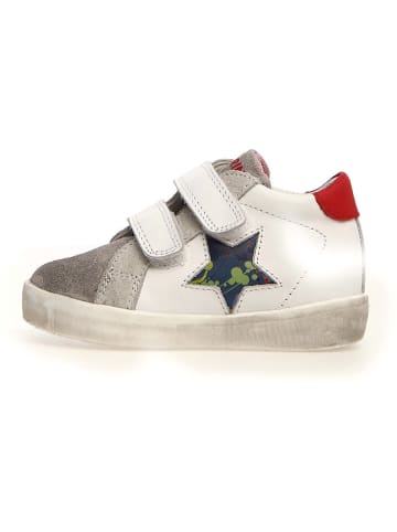 Naturino Leder-Sneakers "Dorrie" in Grau/ Weiß/ Rot
