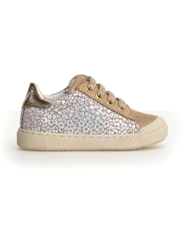 Naturino Leder-Sneakers "Eindhoven" in Gold/ Hellbraun/ Weiß