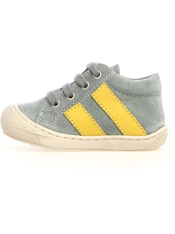 Naturino Leder-Sneakers "Macks" in Hellblau/ Gelb