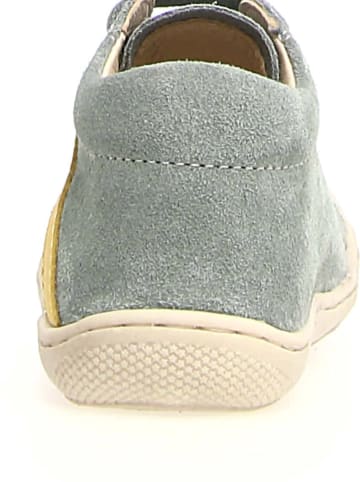 Naturino Leder-Sneakers "Macks" in Hellblau/ Gelb
