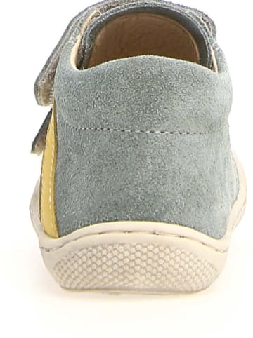 Naturino Leder-Sneakers "Macks" in Hellblau/ Gelb