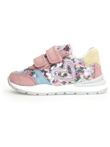 Naturino Leder-Sneakers "Quelly" in Rosa/ Weiß/ Gelb