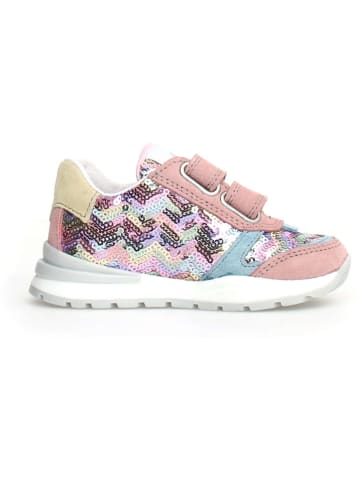 Naturino Leder-Sneakers "Quelly" in Rosa/ Weiß/ Gelb
