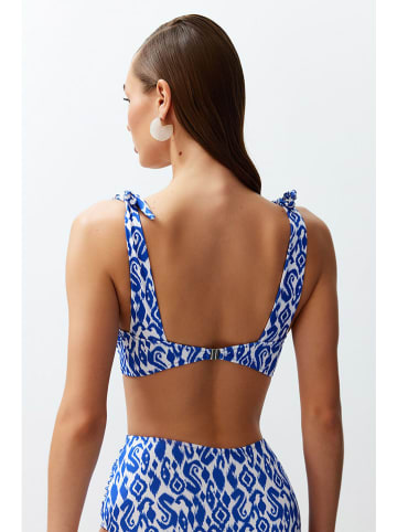 trendyol Bikinitop blauw/wit