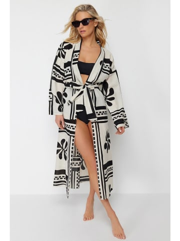trendyol Kaftan in Creme/ Schwarz