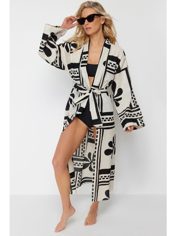 trendyol Kaftan in Creme/ Schwarz