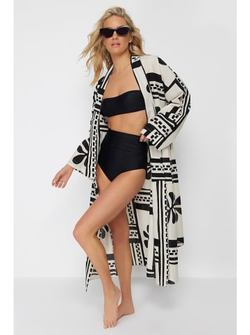 trendyol Kaftan in Creme/ Schwarz