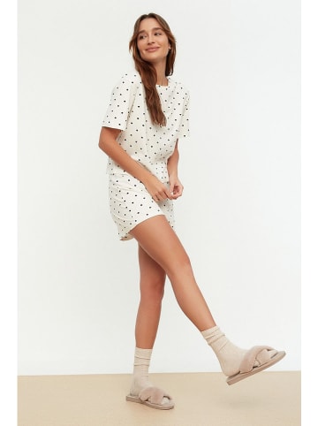 trendyol Pyjama in Weiß/ Schwarz