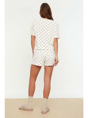 trendyol Pyjama in Weiß/ Schwarz