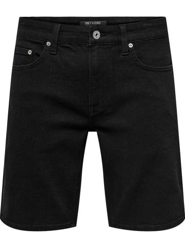ONLY & SONS Spijkershort "Weft" zwart