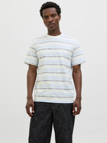 Jack & Jones Koszulka "Birk" w kolorze błękitno-białym