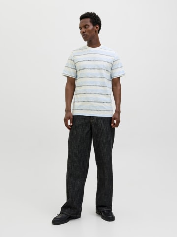 Jack & Jones Koszulka "Birk" w kolorze błękitno-białym