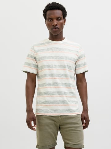 Jack & Jones Koszulka "Birk" w kolorze szaro-białym