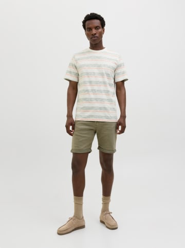 Jack & Jones Koszulka "Birk" w kolorze szaro-białym