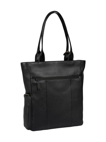 Burkely Leder-Schultertasche in Schwarz - (B)33 x (H)37 x (T)10 cm