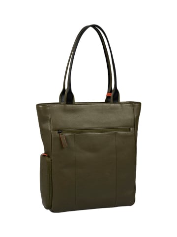 Burkely Skórzana torebka w kolorze khaki - 33 x 37 x 10 cm