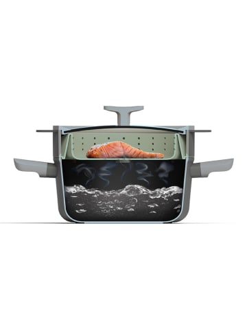 BergHOFF Wkładka 2w1 "Balance" w kolorze jasnoszarym do gotowania na parze - Ø 24 cm