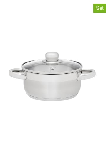 Maku 2-deligeset: roestvrijstalen pan met deksel "Basic" - Ø 18 cm