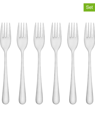 Maku 6-delige set: roestvrijstalen gebakvorkjes - (L)14,1 cm