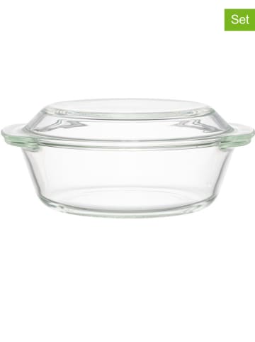 Maku 2-delige set: overnschalen transparant - (B)27 x (H)8 cm