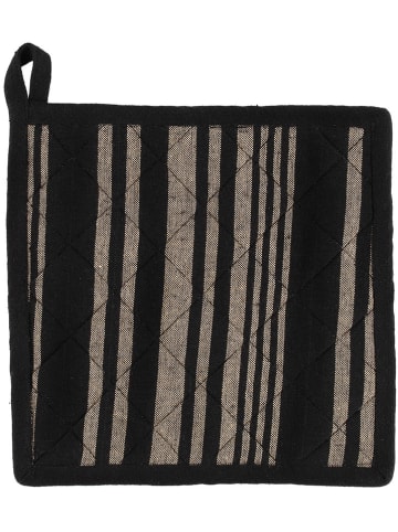 Maku 2-delige set: pannenlappen zwart/beige - (L)22 x (B)22 cm