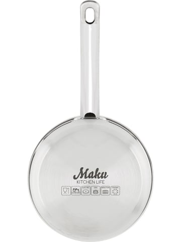 Maku 2tlg. Set: Stieltopf "Basic" in Silber - Ø 16 cm