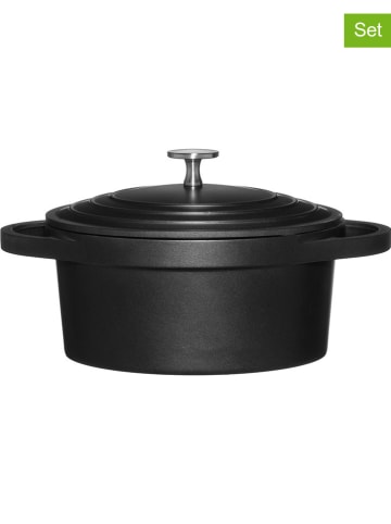 Maku 2-delige set: braadslede met deksel zwart - Ø 20 cm