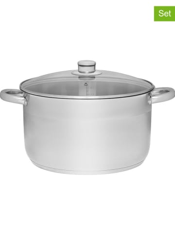 Maku 2-deligeset: roestvrijstalen pan met deksel "Basic" - Ø 28 cm
