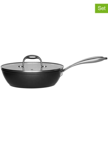 Maku 2tlg. Set: Bratpfanne in Schwarz/ Silber - Ø 26 cm