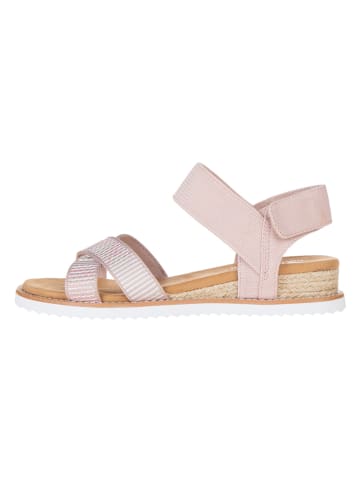 Skechers Skórzane sandały "Desert Kiss Secret Picnic" w kolorze jasnoróżowym