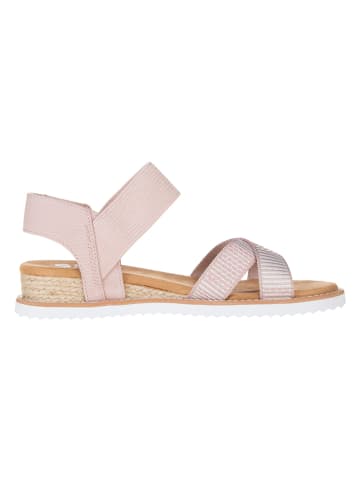 Skechers Skórzane sandały "Desert Kiss Secret Picnic" w kolorze jasnoróżowym