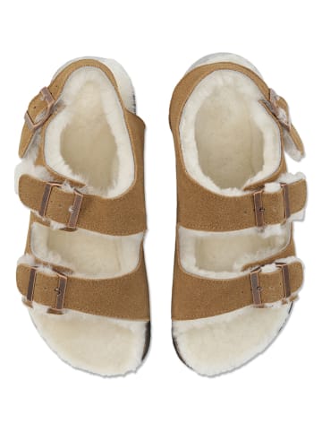 Ilse Jacobsen Leder-Sandalen in Hellbraun