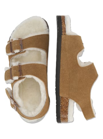 Ilse Jacobsen Leren sandalen lichtbruin