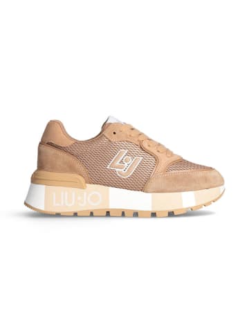 Liu Jo Skórzane sneakersy w kolorze jasnobrązowym