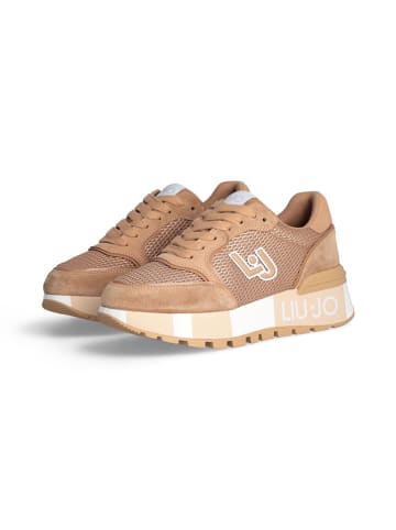 Liu Jo Skórzane sneakersy w kolorze jasnobrązowym