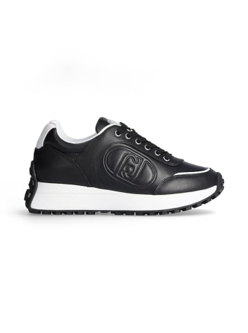 Liu Jo Skórzane sneakersy w kolorze czarno-białym