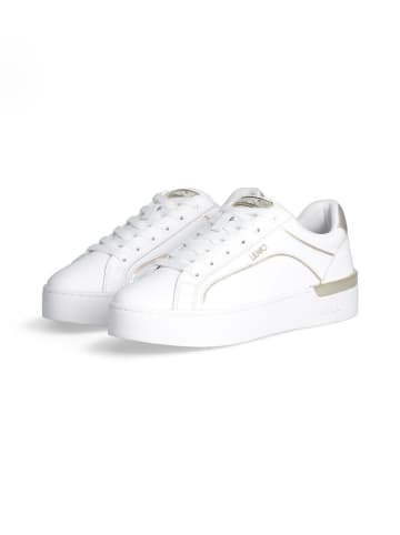 Liu Jo Leder-Sneakers in Weiß/ Gold