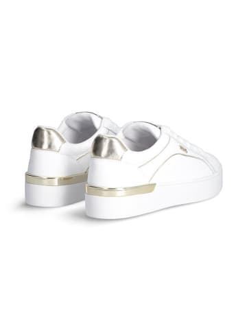 Liu Jo Skórzane sneakersy w kolorze złoto-białym