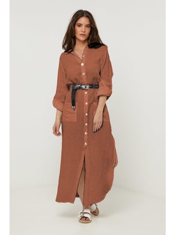 Rodier Lin Leinen-Kleid in Braun