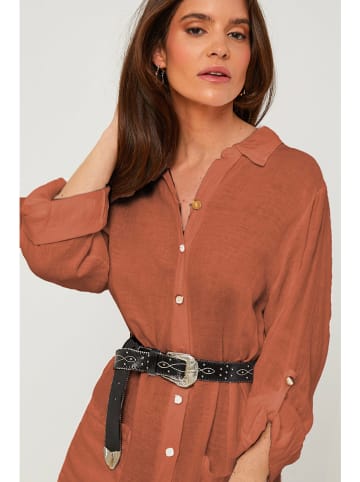 Rodier Lin Leinen-Kleid in Braun