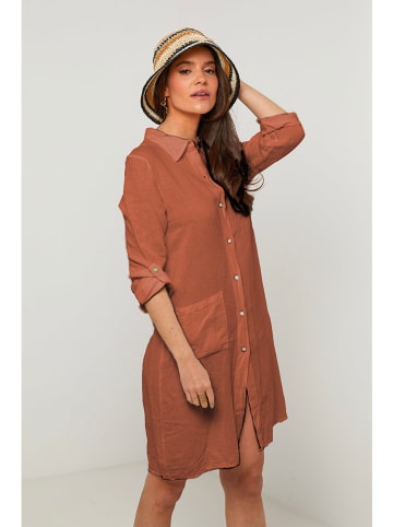 Rodier Lin Leinen-Kleid in Braun