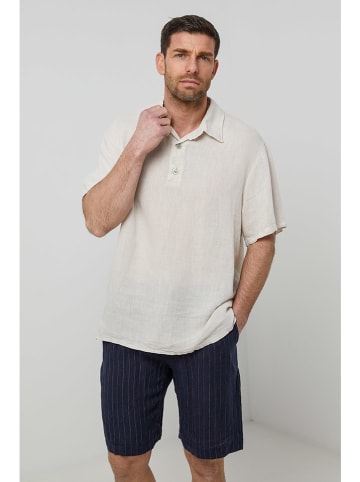 Rodier Lin Leinen-Poloshirt in Creme