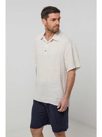 Rodier Lin Leinen-Poloshirt in Creme