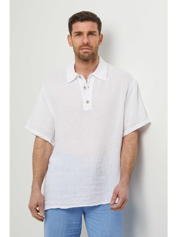 Rodier Lin Leinen-Poloshirt in Weiß