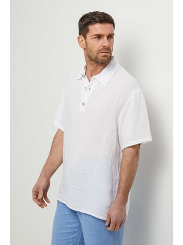 Rodier Lin Leinen-Poloshirt in Weiß
